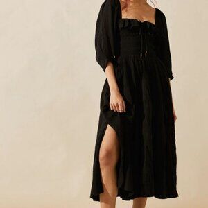EUC FREE PEOPLE OASIS PEASANT DRESS IN BLACK SIZE MEDIUM